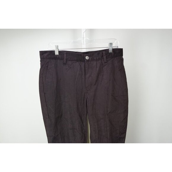 John Varvatos Deep Dark Red Motor City Slim Mens Cotton Pants Sz 32 Brand New